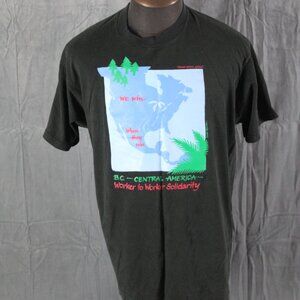 Vintage Graphic T-shirt - BC Central America Worker Solidarity - Men's XL